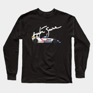 Ayrton Senna's Toleman 183 Illustration with signature Long Sleeve T-Shirt